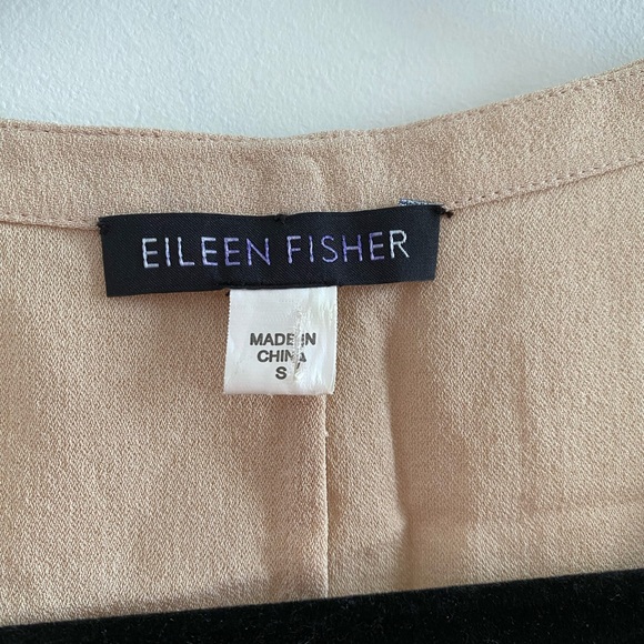 Eileen Fisher Beige Wrap Back Silk Tank Size Small - Picture 5 of 9